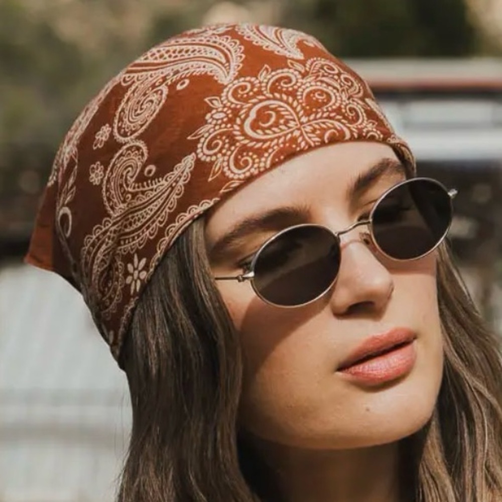 Rust Bandana Pattern Scarf - Picture 1 of 5